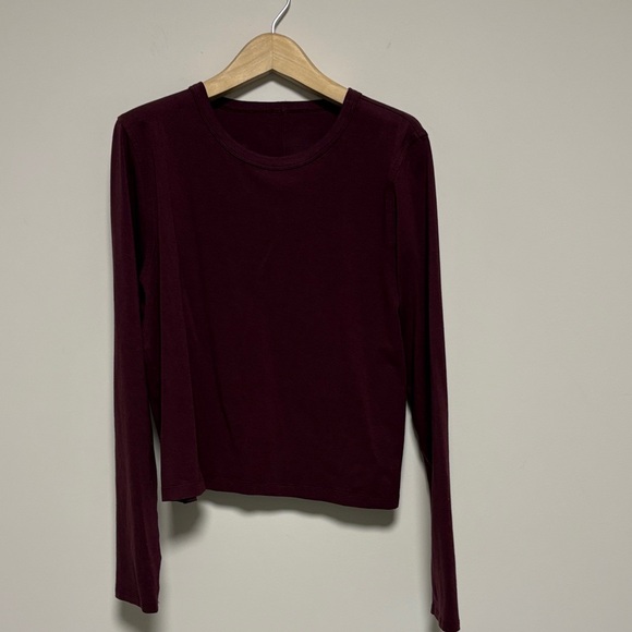 lululemon athletica Tops - Lululemon garnet burgundy Pima cotton long sleeve sz 10 worn once